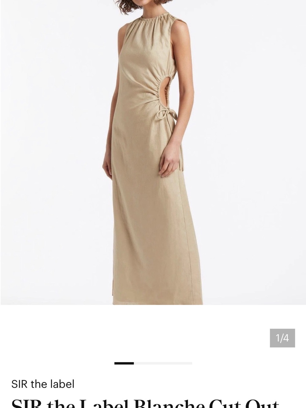 Sir. The label Ilkin Cutout Sleeveless Light green Maxi Dress with Side Tie 0013 - Picture 4 of 7